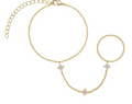 Pave Clover Hand Chain